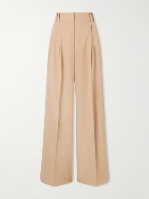 Pleated Wool-blend Wide-leg Pants