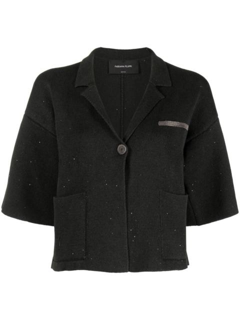 sequin short-sleeved cardigan