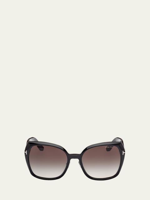 Plum Plastic Cat-Eye Sunglasses