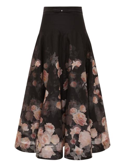 Zimmermann CRUSH FLARED MIDI SKIRT | REVERSIBLE