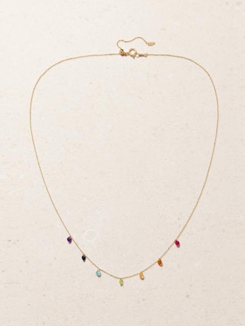 Seven Chakras 18-karat Gold Multi-stone Necklace