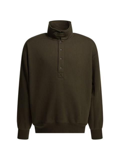 button high-neck sweatshirt