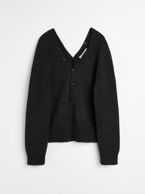 Country Henley Charcoal Dry Merino Wool