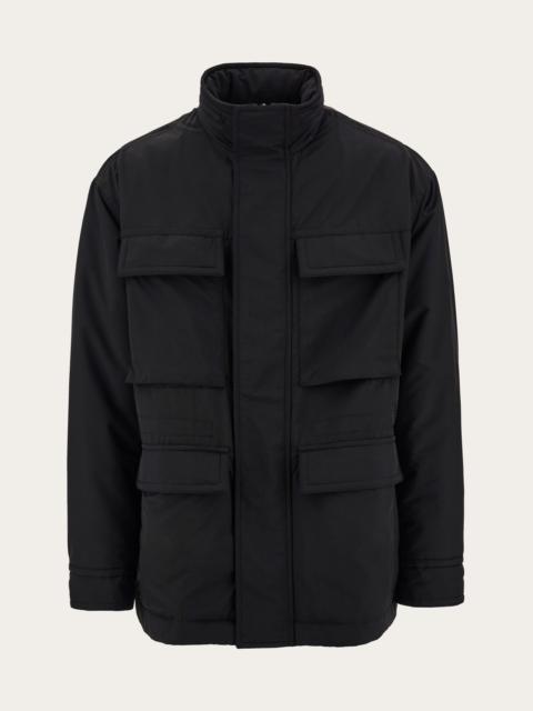 Technical faille caban overcoat