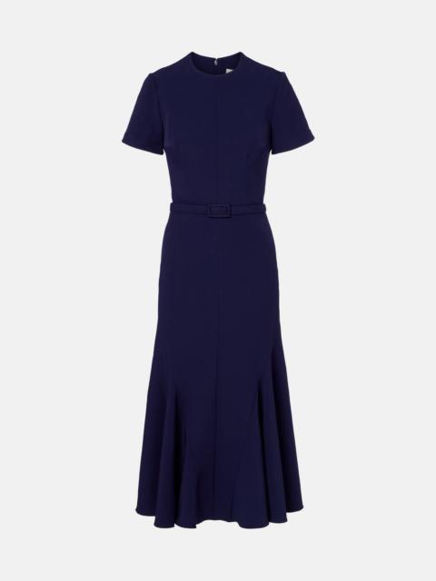 Luisa belted crêpe midi dress