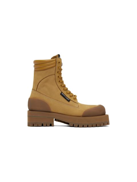 Tan Paneled Ankle Boots