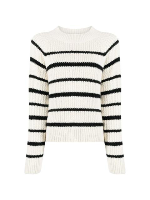 striped ribbed-knit jumper