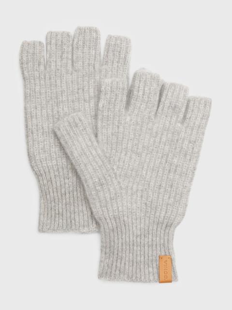 Ribbed Cashmere Fingerless Gloves