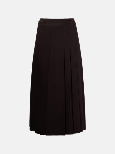 Wesley pleated wool midi skirt