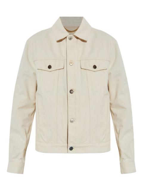 button-fastening denim jacket