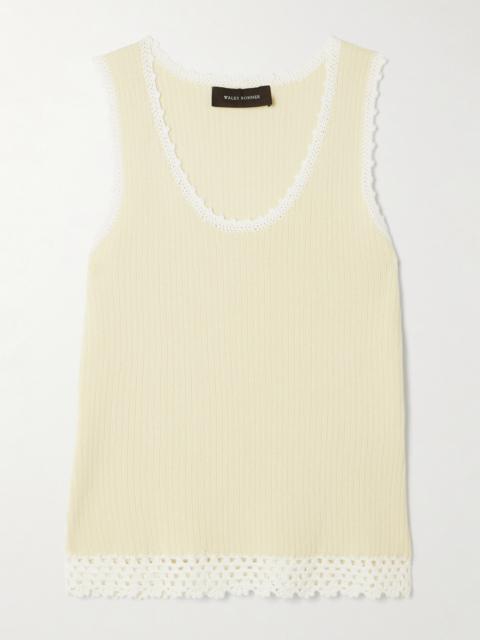 Alice Crochet-trimmed Knitted Cotton-blend Tank
