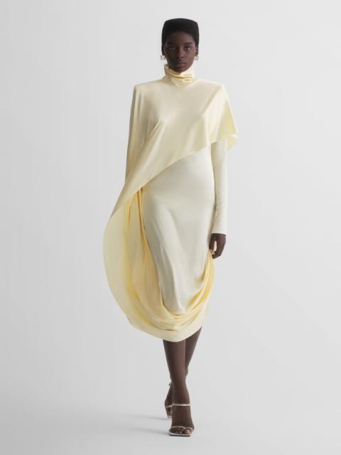 butter yellow cascade dress