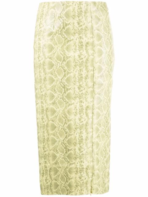 snakeskin-print skirt