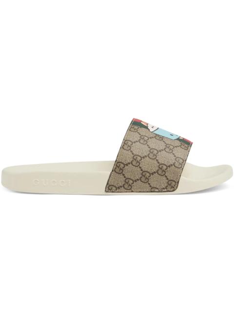 Gucci Animal Web Slides Beige