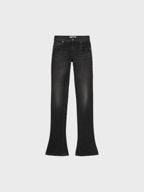STRAIGHT LEG JEANS WITH EMBROIDERED LOGO