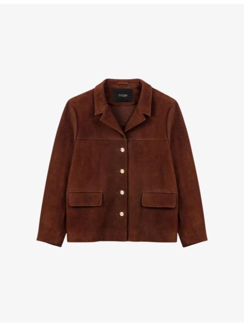 Relaxed-Fit Side-Pocket Suede Jacket