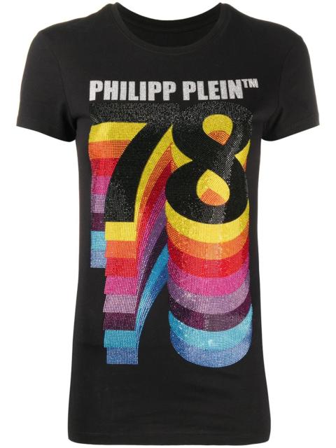 embellished 78 print T-shirt