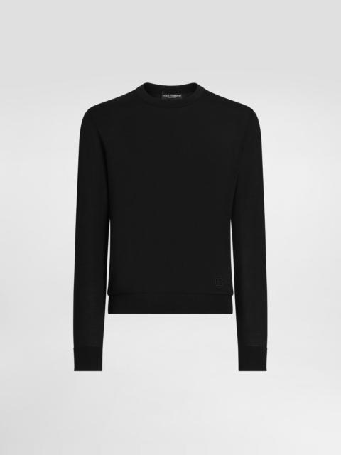 Silk crewneck pullover