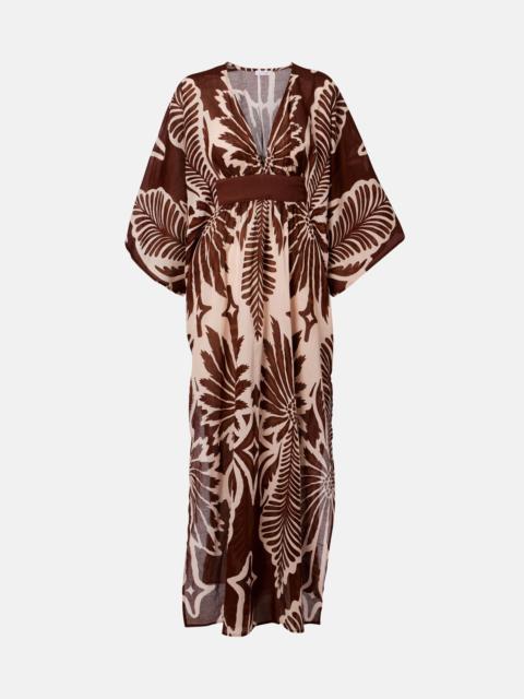 Sol printed cotton muslin kaftan
