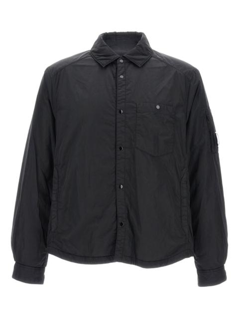 button-fastening pocket overshirt