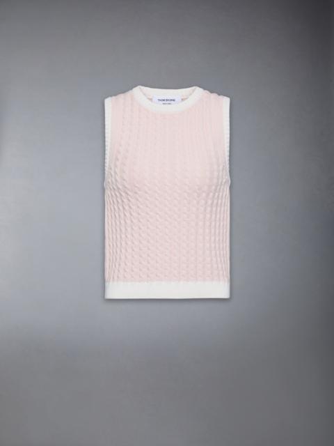 CASHMERE BABY CABLE STITCH SHELL TOP