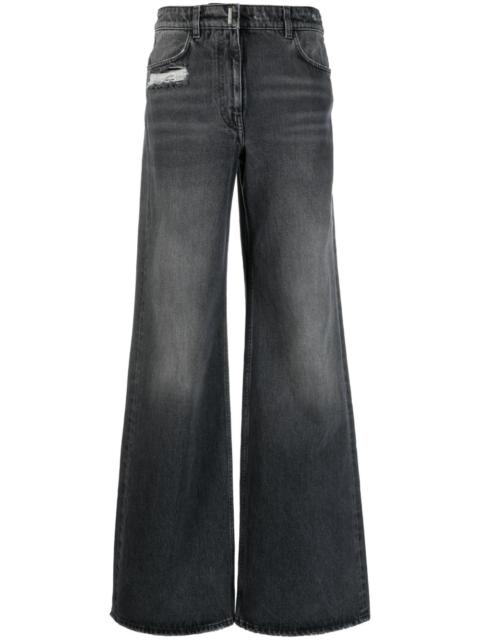 mid-rise flared jeans