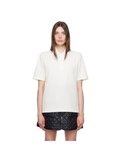 White Embroidered Polo