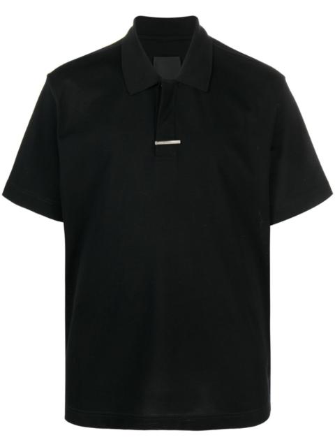 logo-plaque cotton polo shirt