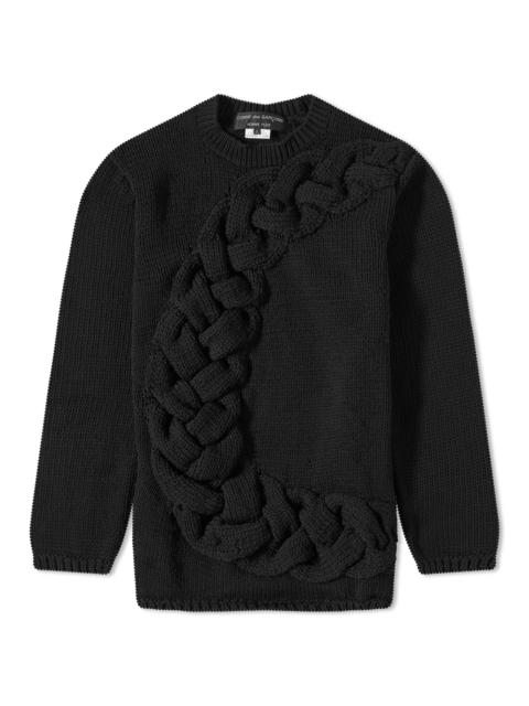 Comme des Garçons Homme Plus Front Cross Pattern Crew Knit