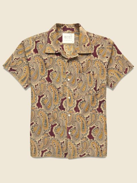 Paisley Block Print Shirt - Maroon