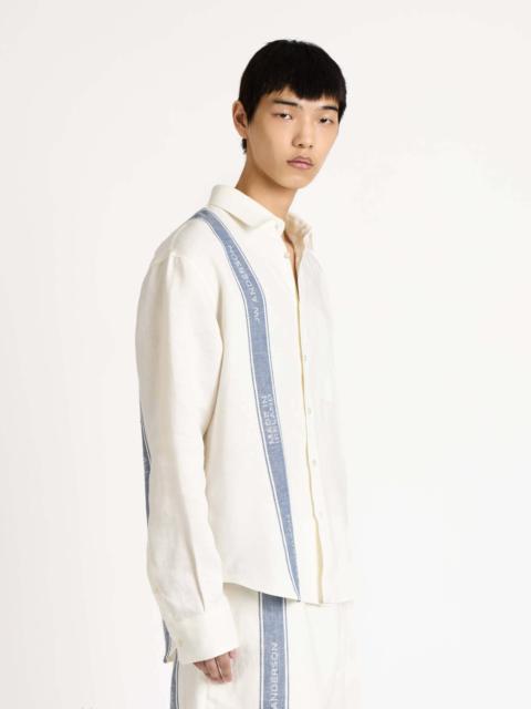 MENS SHIRT IN OFF WHITE & BLUE