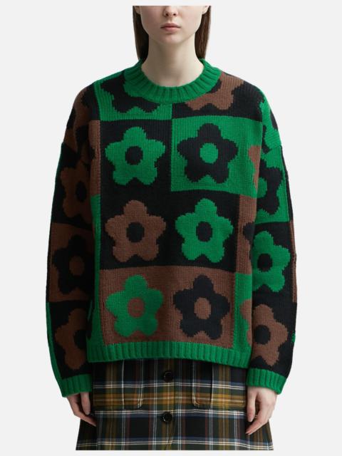 'BOKE FLOWER CHECKERBOARD' CHECKED JUMPER