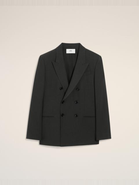 BLACK WOOL DOUBLE BREASTED JACKET