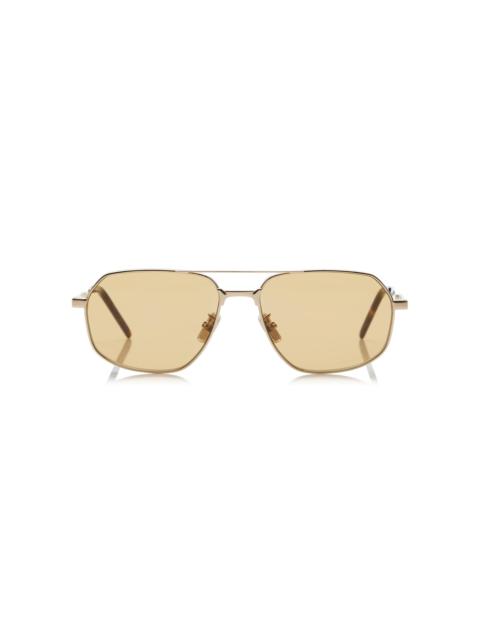 One Aviator-Frame Metal Sunglasses brown