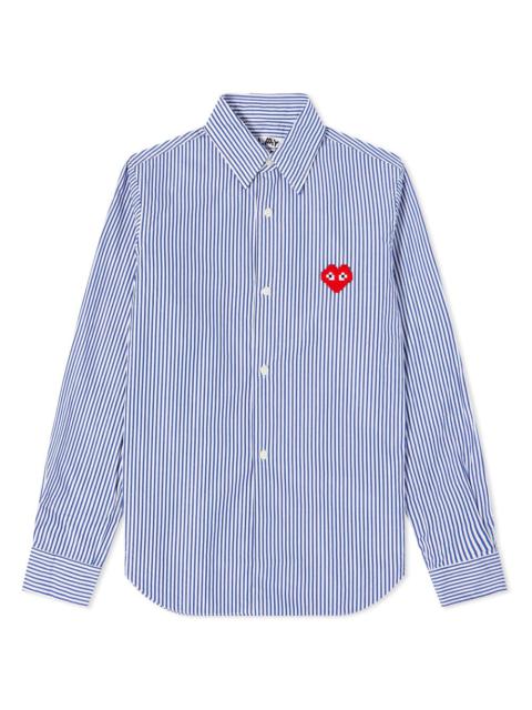 CDG Play Invader Heart Stripe Shirt