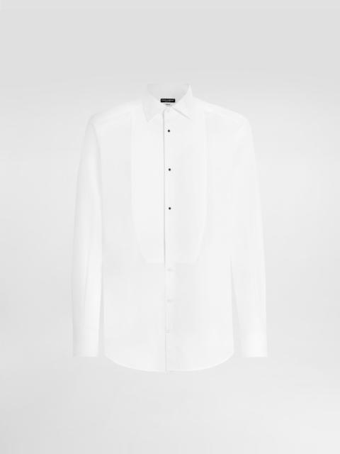Gold fit tuxedo shirt in cotton poplin