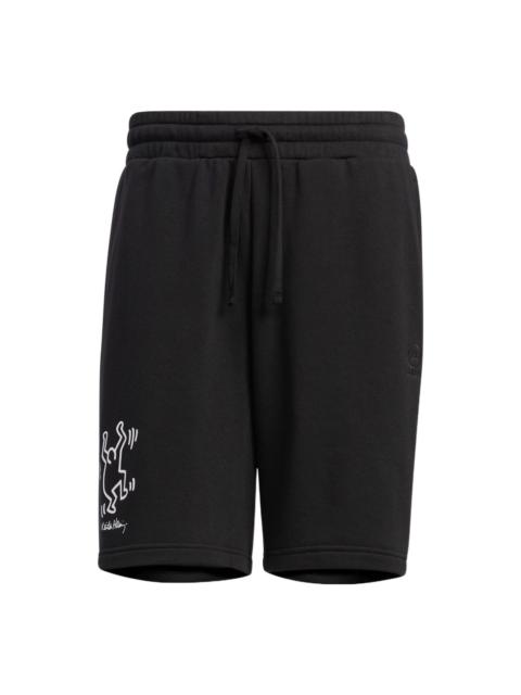 Men's adidas neo x . Crossover Cartoon Stripe Athleisure Casual Sports Shorts Black HD7259