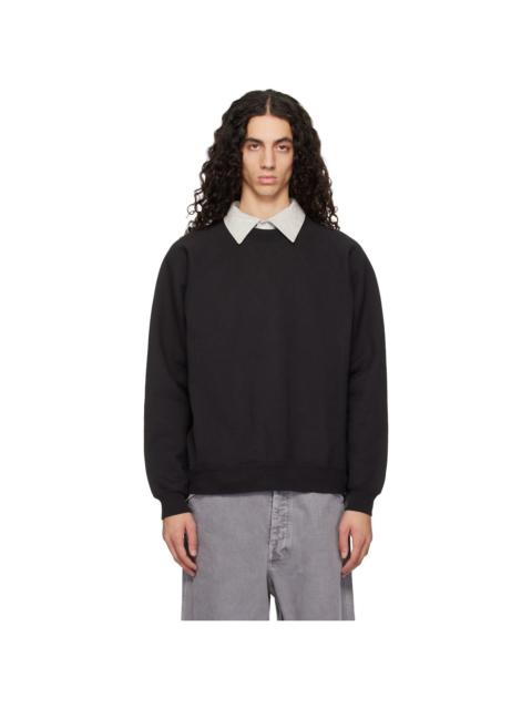 Black Heavy Gusset Crewneck Sweatshirt