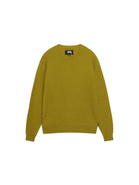Stussy Waffle Knit Cashmere Crew Moss