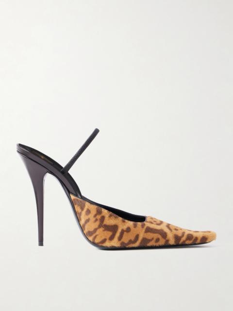 Tuileries Leather-trimmed Leopard-print Calf Hair Mules