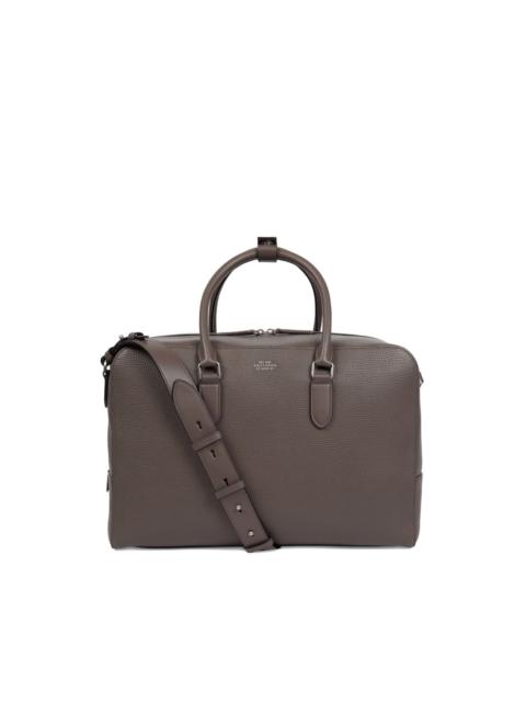 leather top-handle travel bag
