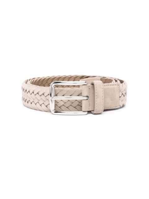 logo-engraved braided belt