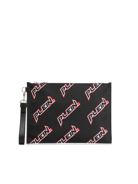 logo print clutch