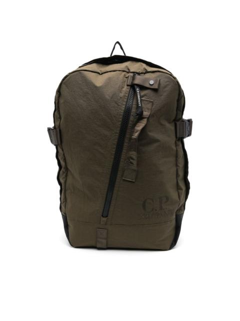 logo-embroidered backpack