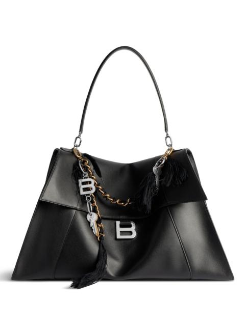 Women's Hourglass Soft Large Handbag in Black