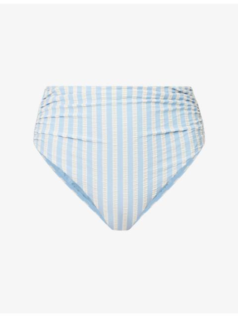 Teya High Waist Ruched Bikini Bottoms