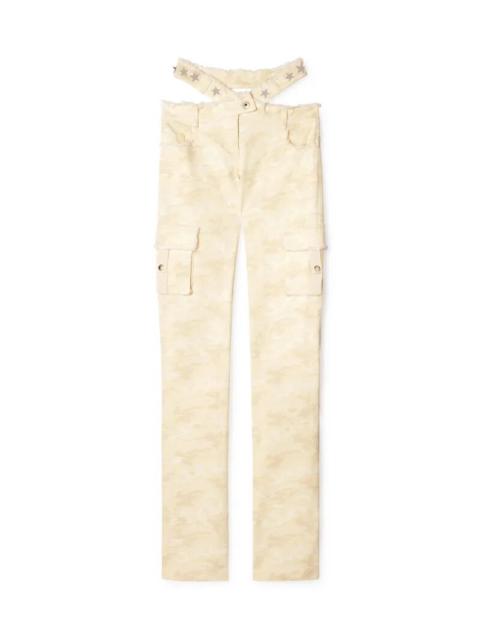 Cream Camo Cross-over Belt Pants