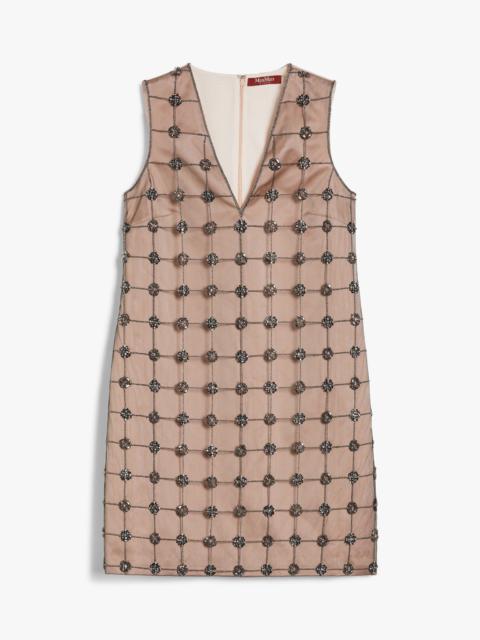 ACINO Embroidered duchess satin mini dress