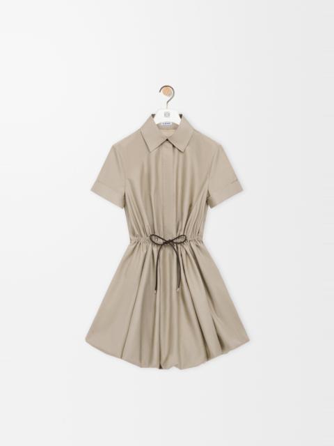 Short sleeve dress in cotton and silk