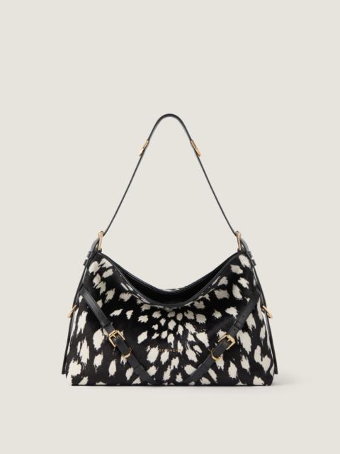 MEDIUM VOYOU BAG IN PONY EFFECT LEATHER WITH ANIMAL PRINT